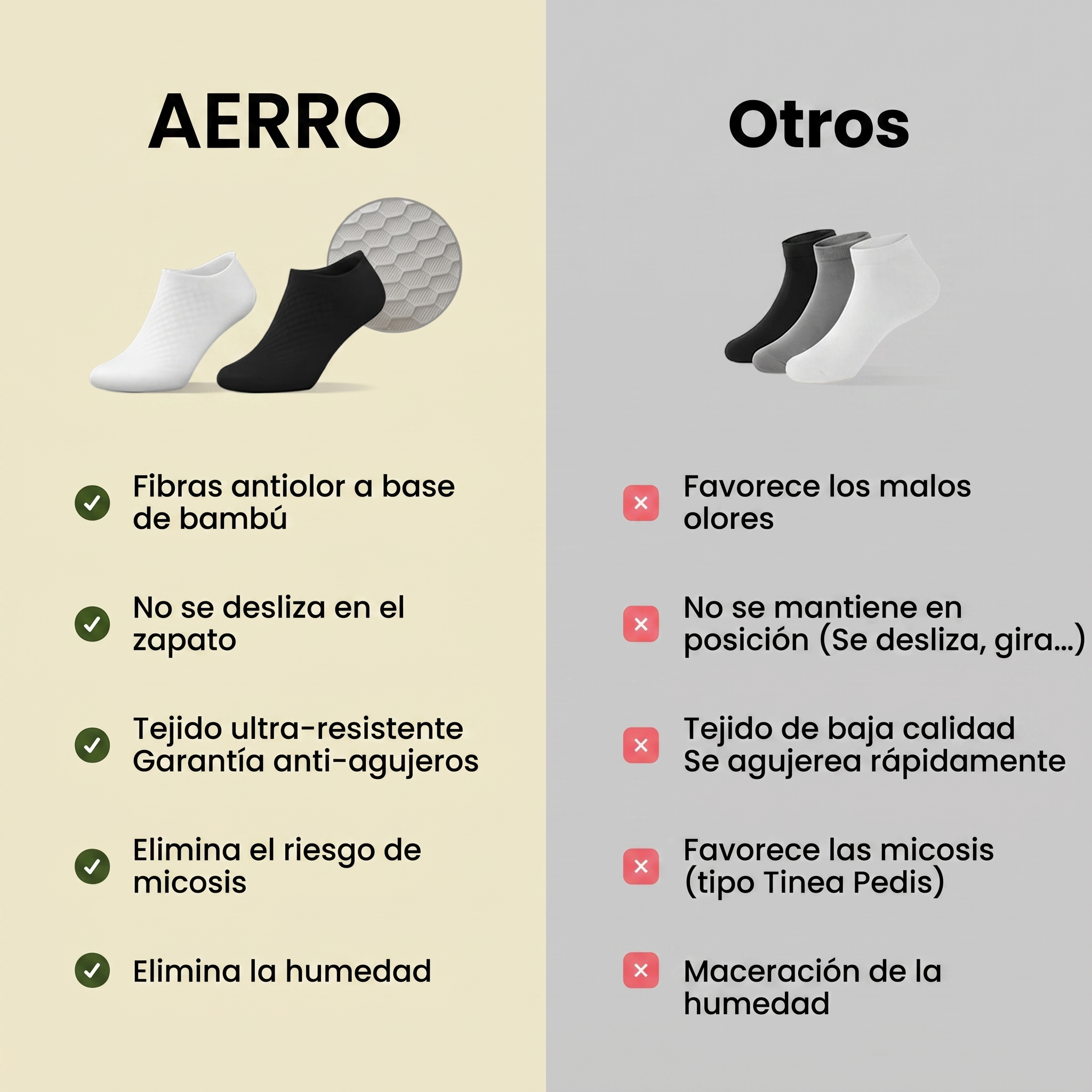 CALCETINES CORTOS AERRO DE FIBRA DE BAMBÚ PREMIUM